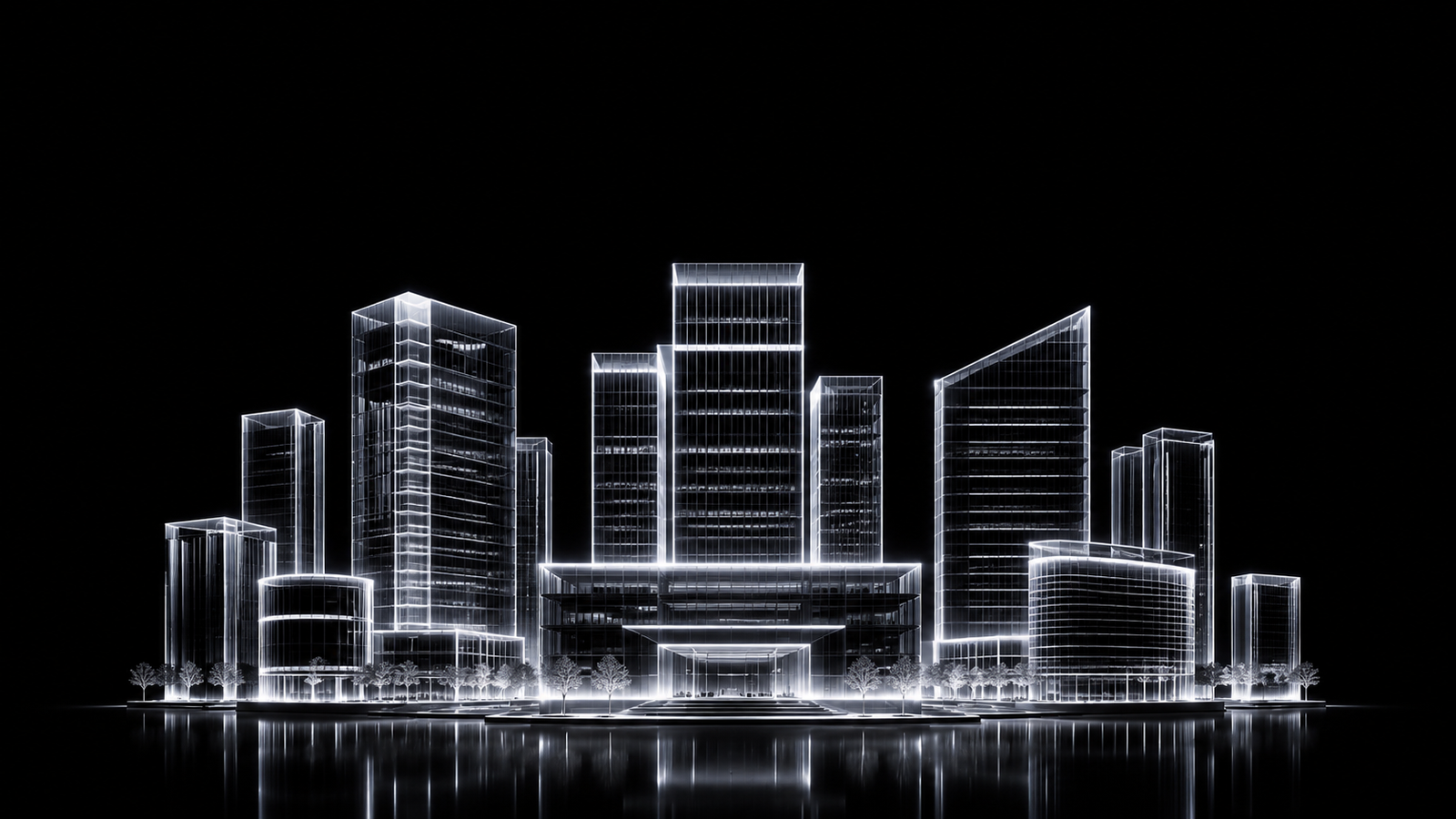 Cidade corporativa luminosa